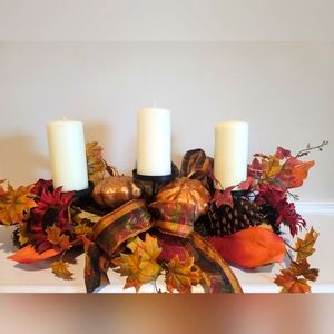 Beautiful holiday centerpiece + candle holder
